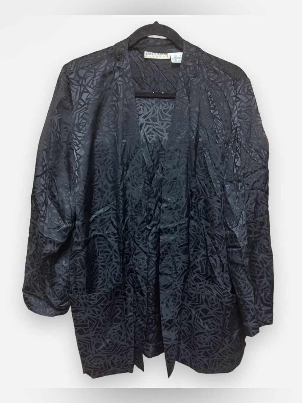 Vintage Liz Claiborne Dresses Black Silk Kimono Jacket